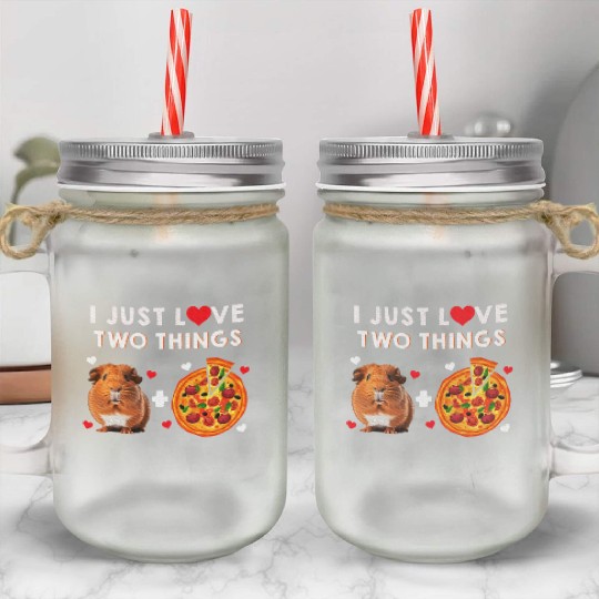 Guinea Pig Pizza Lover Furry Potato Piggy Mason Jar Cups