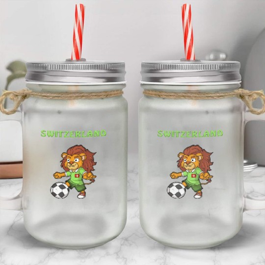 Swiss Fans / Switzerland Lion Mason Jar Cups