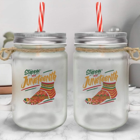 Stepping into juneteenth 1865 independence day Mason Jar Cups