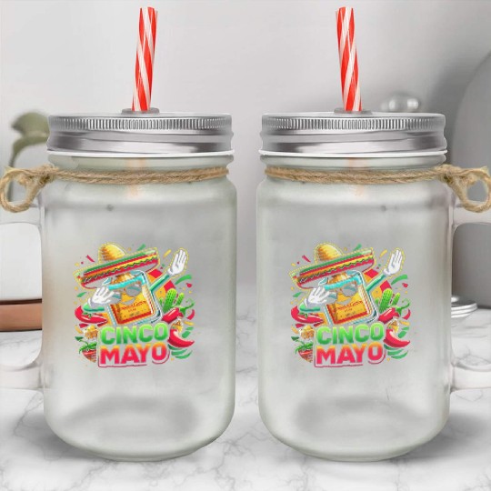 Cinco de Mayo Tequila Bottle Mason Jar Cups