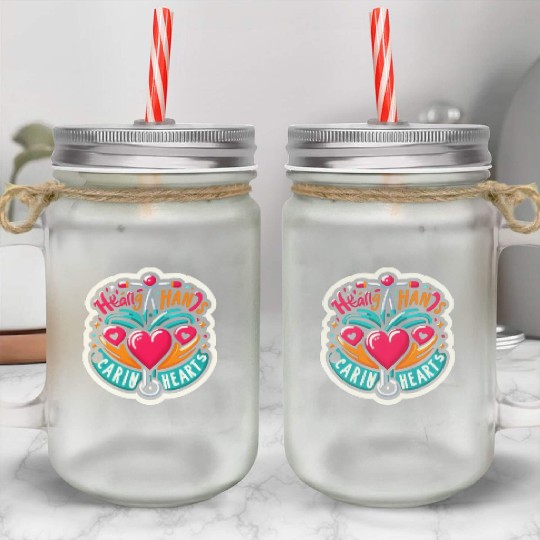Medical Design with Quote. Mason Jar Cups