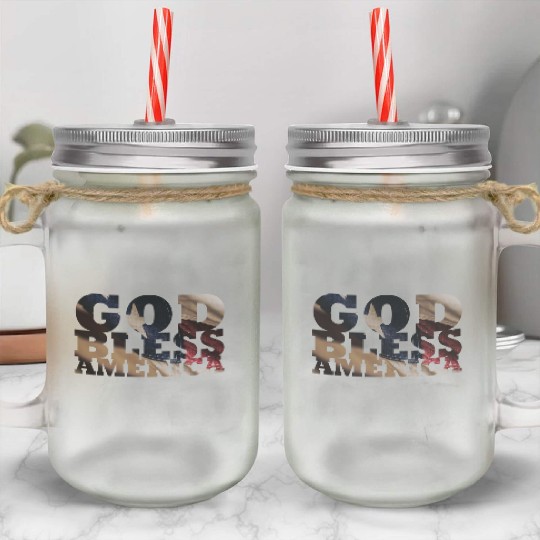 God Bless America Mason Jar Cups