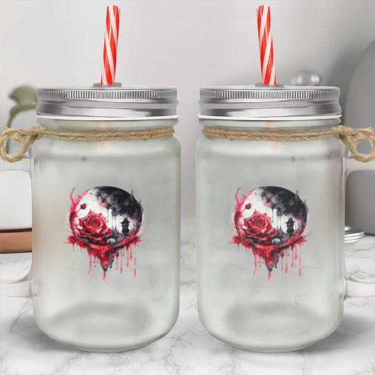 Creepy Roses Mason Jar Cups