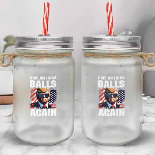 America Trump 2024 Patriotic Republican Mason Jar Cups