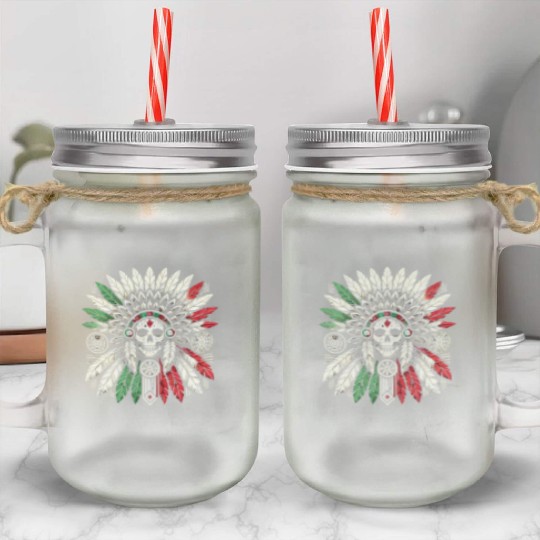 Aztec Warrior Indigenous Mexican Aztec Jaguar Mason Jar Cups