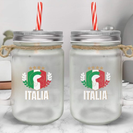 Italia Italy Jersey soccer football championship Mason Jar Cups