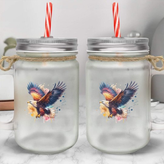Wedge-tailed Eagle in Flight Mason Jar Cups