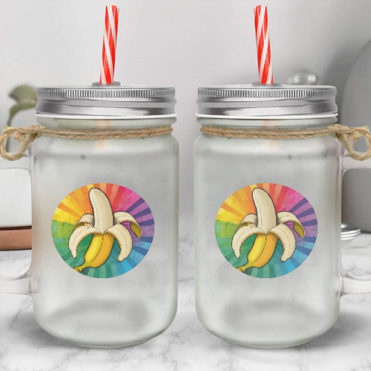 LGBTQ Banana Mason Jar Cups