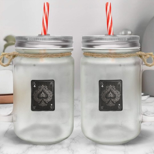 ace of spades Mason Jar Cups