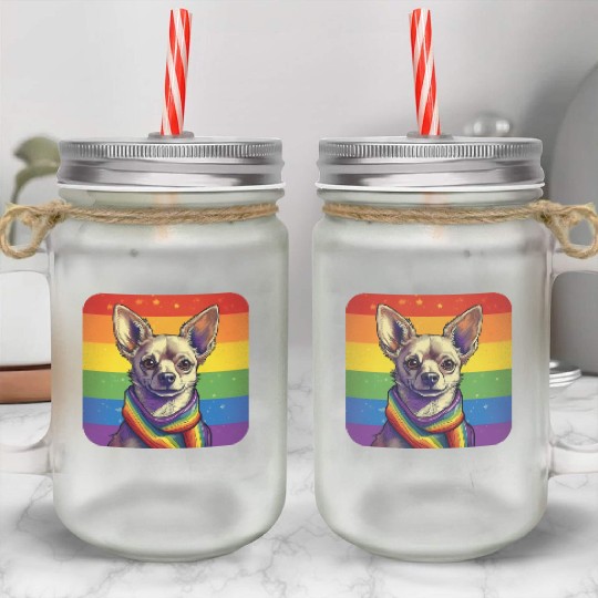 LGBTQ Chihuahua Mason Jar Cups