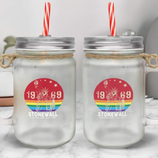 The First Pride Was A Riot 1969 Stonewall LGBTQ Mason Jar Cups