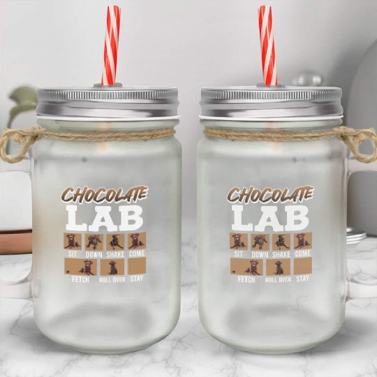 Labrador Retriever CHOCOLATE LAB Commandos Mason Jar Cups
