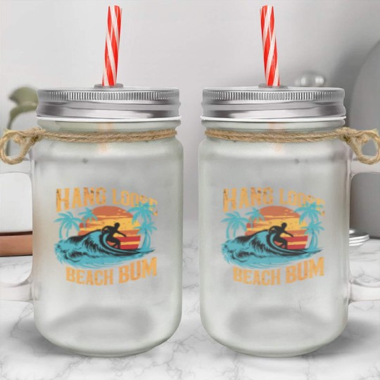Hang Loose, Beach B Mason Jar Cups