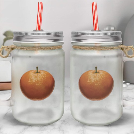 Orange Realistic Mason Jar Cups