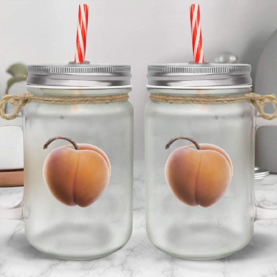 Apricot Realistic Mason Jar Cups