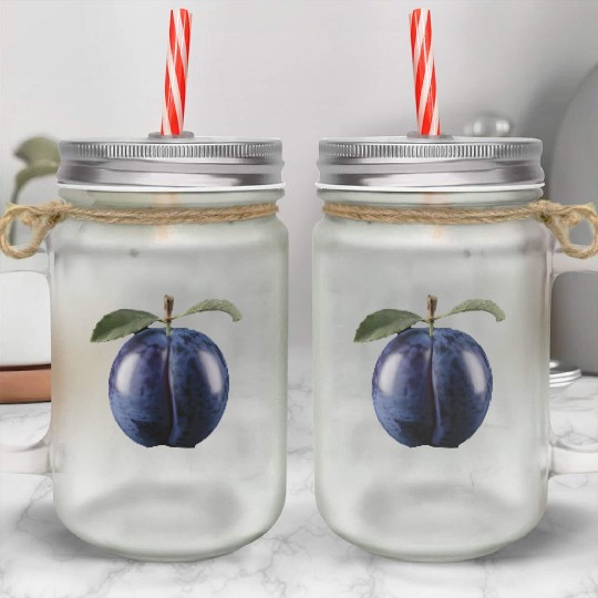 Blackberry Realistic Mason Jar Cups