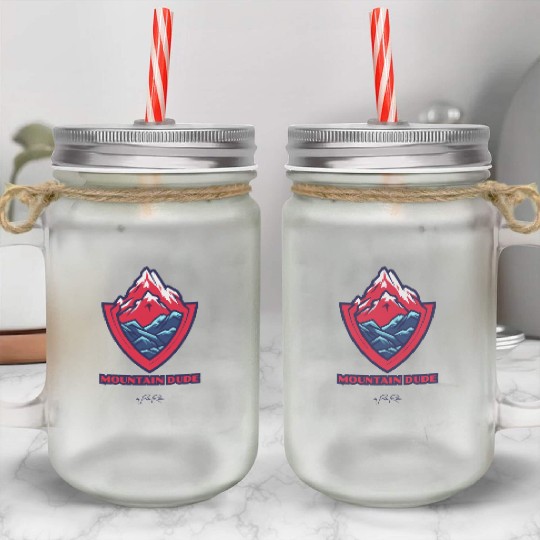 mountain dude Mason Jar Cups
