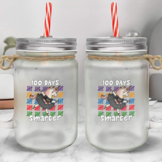 100 Days Of School Ballet Unicorn 100 Days Mason Jar Cups