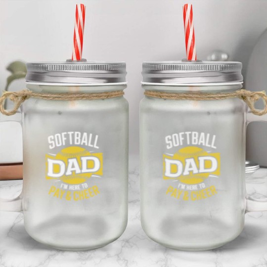 Pay & Cheer Softball Dad Funny Daddy Father's Day Mason Jar Cups