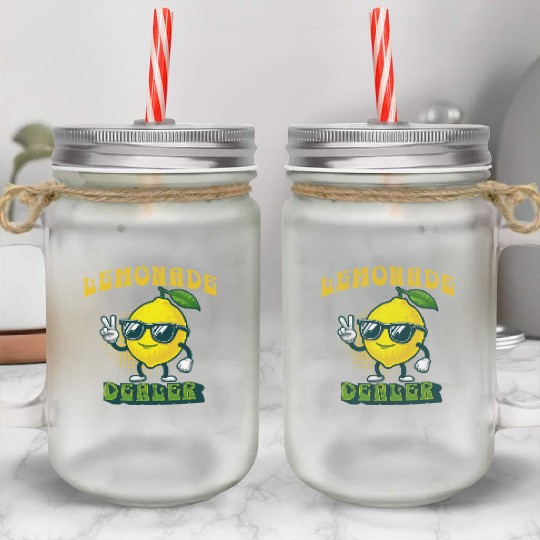 Lemonade Dealer Lemon Juice Stand Store Staff Mason Jar Cups