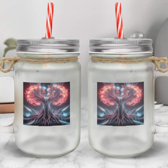 Biomechanical Blossom Mason Jar Cups