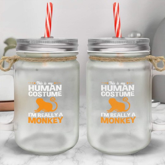 Golden Lion Tamarin Monkey My Human Costume Mason Jar Cups