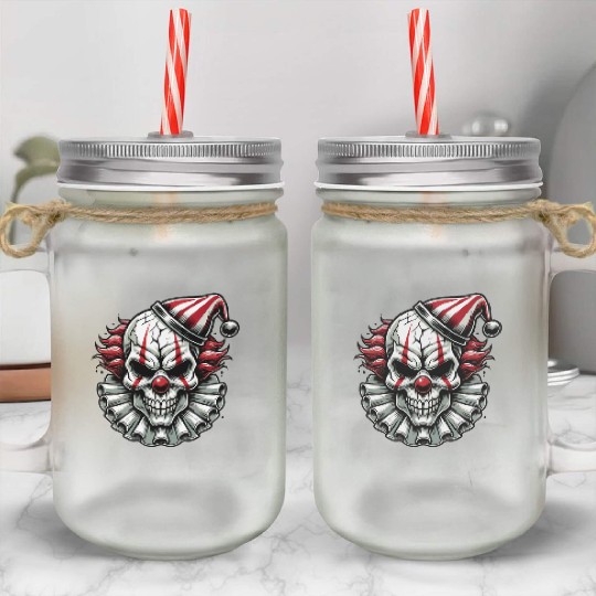 Scary Halloween Costume Spooky Creepy Designs Mason Jar Cups