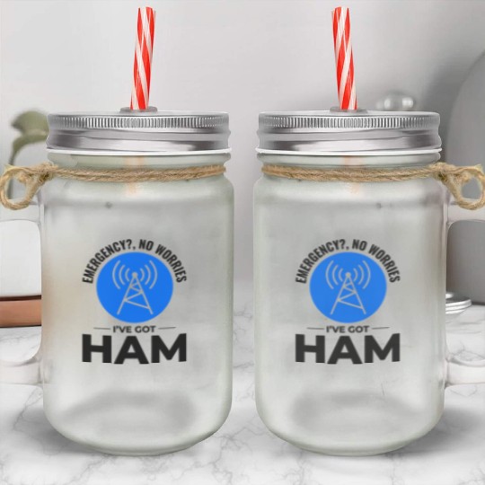 Amateur Ham Radio Operator Radio Waves Frequency Mason Jar Cups