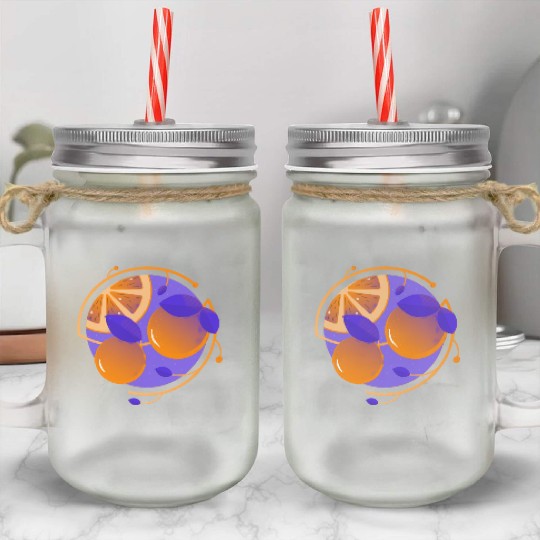 Orange Fruit Mason Jar Cups