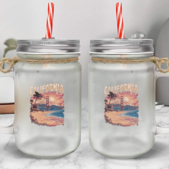 CALIFORNIA GOLDEN GATE BRIDGE BAY AREA Mason Jar Cups