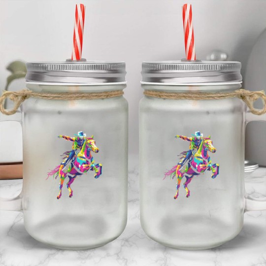 Rodeo Barrel Racer Barrel Racing Horseback Riding Mason Jar Cups