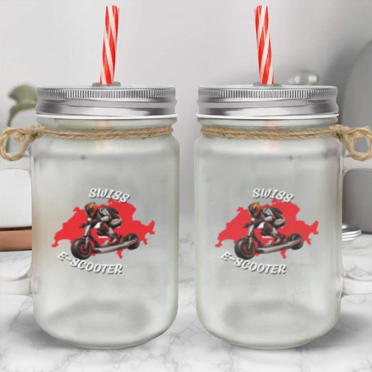 Swiss e-scooter rider Switzerland sport desing Mason Jar Cups