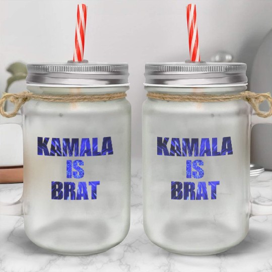 Kamala Harris is brat, 2024 presidential Campaign Mason Jar Cups