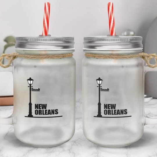 New Orleans - Bourbon Street Mason Jar Cups