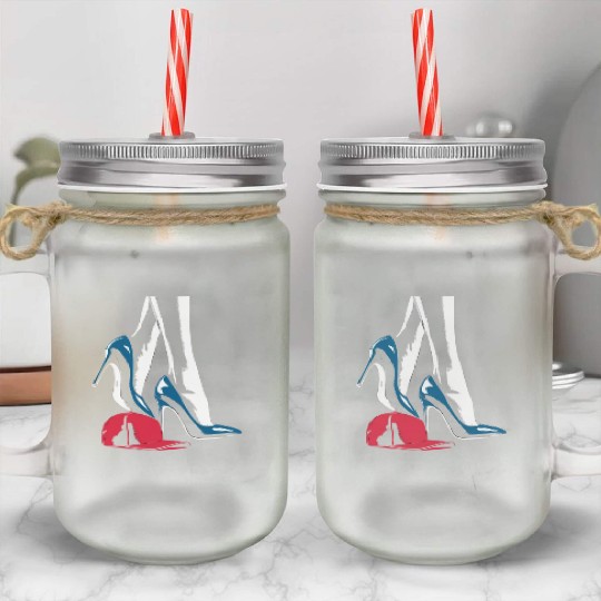 Kamala Harris Heels Stepping On Maga Hat Mason Jar Cups