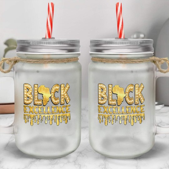 Black Excellence Mason Jar Cups