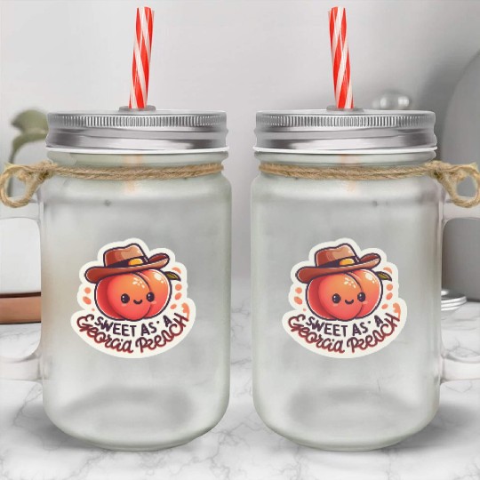 Sweet as a Georgia Peach Sticker Mason Jar Cups