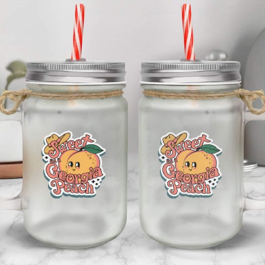 Sweet as a Georgia Peach Sticker.t-shits Mason Jar Cups