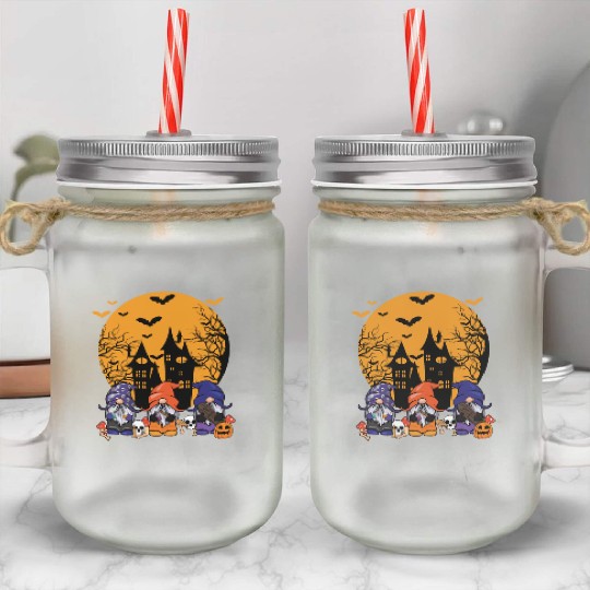 Halloween Three Gnomes Cute Creepy Halloween Mason Jar Cups