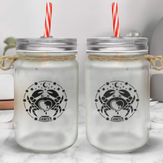 Melted Heart Cancer Zodiac Mason Jar Cups