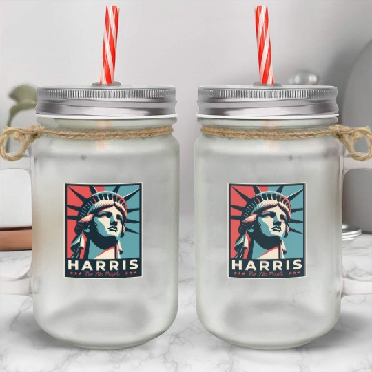 Harris 2024 statue of liberty Kamala Harris Mason Jar Cups
