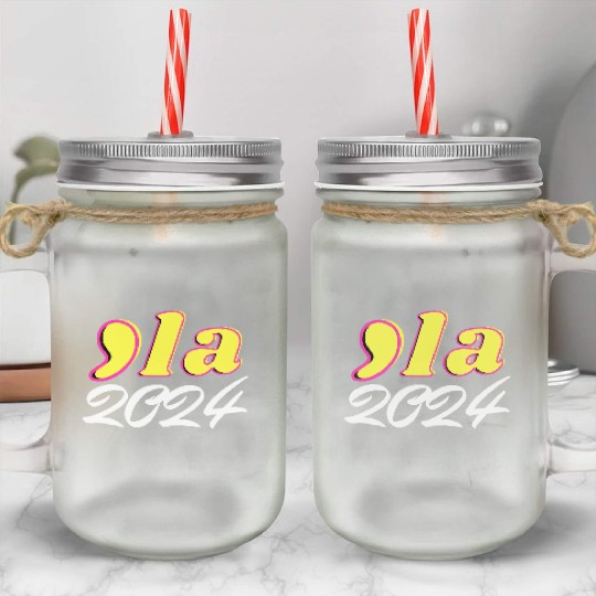 kamala harris 2024 president comma la funny t-shir Mason Jar Cups