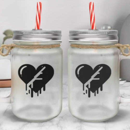 Heart broken hearts vector path15 Mason Jar Cups