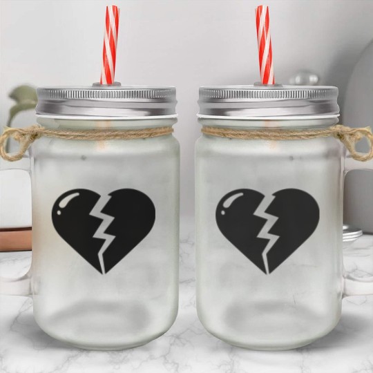 Heart broken hearts vector path16 Mason Jar Cups