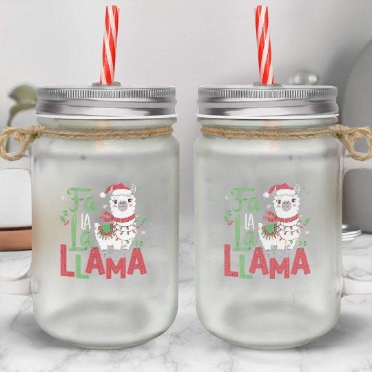 FA LA LA LLAMA Mason Jar Cups