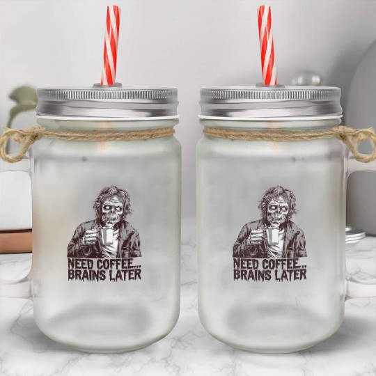 Zombie Coffee Run Mason Jar Cups