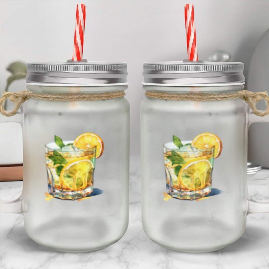 Lemonade Cocktail Drink Mason Jar Cups