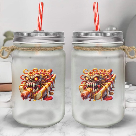 Monster Hot Dog Horror Mason Jar Cups