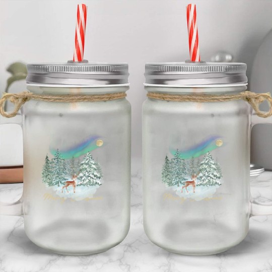 Christmas feeling winter wonderland with nordic Mason Jar Cups