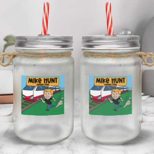 Mike Hunt Running Train Mason Jar Cups